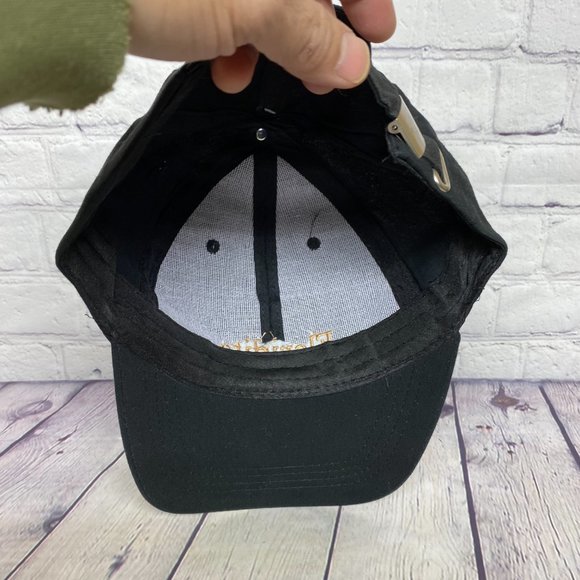 Tourist Hat Cap Strap Back Black Floridita Cuba Embroidered Lightweight Cotton - Picture 7 of 8